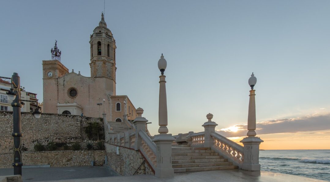 Sitges old town seafront, the arrival point for the Barcelona Airport to Sitges journey