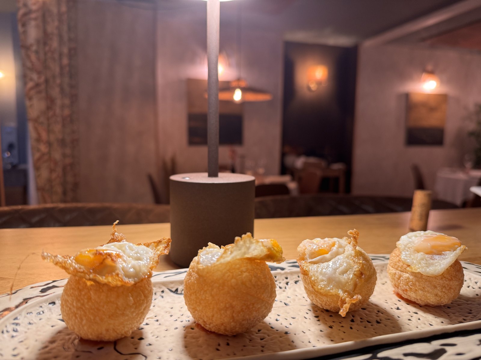 The Puri at Marboa: crispy spheres topped with a fried egg