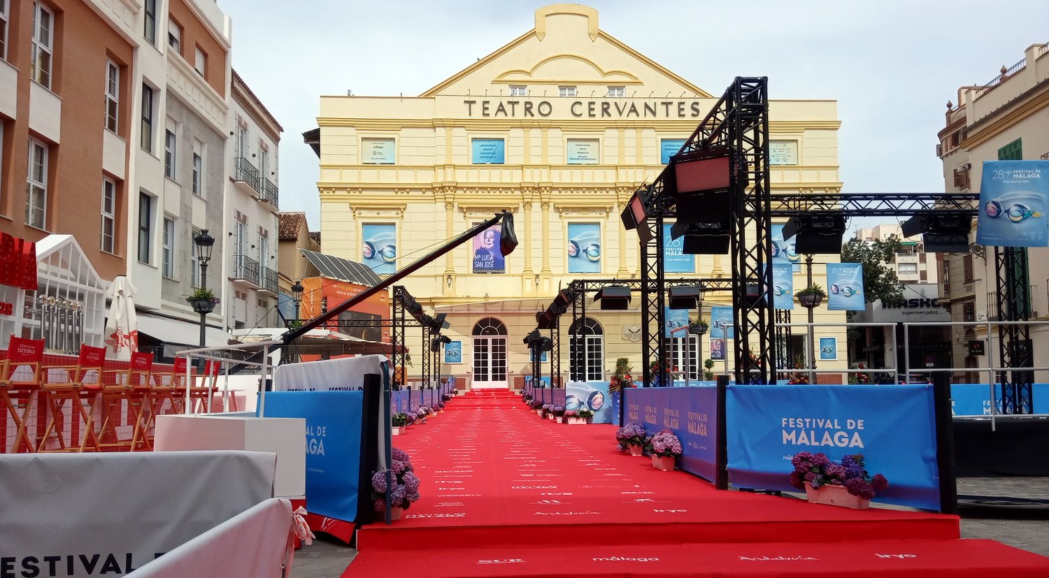 Alfombra roja del Festival de Cine de Malaga ante el Teatro Cervantes
